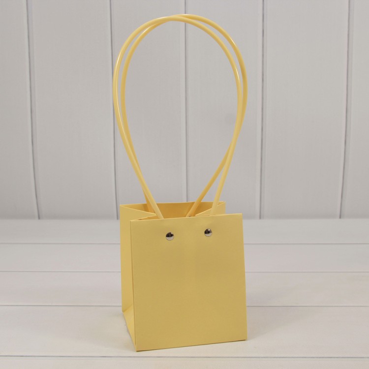 Пакет подарочный "Ваза для цветов" 12*11,5*13 Жёлтый 1/10 1/250 Арт: 000586H/4