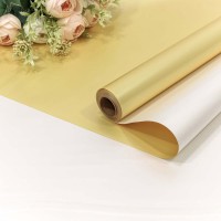 Плёнка 0,58*10м с жемчужным отливом двухсторонняя 60мкм Тёмно-песочный/Белый 1/30 Арт: 001318/28