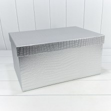 Коробки Прямоугольные Набор 1/10 50*35*25 "Кожа крокодила" матовый Серебряный 1/1 Арт: 7210808/0089