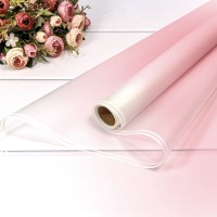 Плёнка 0,58*10м матовая с двойной белой полосой 55мкм Серовато-розовый 1/30 Арт: 1624/3595