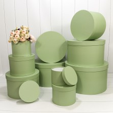 Коробки Круглые Набор 1/10 42,1*25,2 Бледно-зелёный 1/2 Арт: 7211006/1905