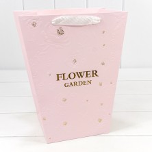 Пакет подарочный "Ваза для цветов" 25*30*16 260г "Flower Garden" Розовый 1/10 1/200 Арт: 000233K/3