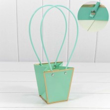 Пакет подарочный "Ваза для цветов" 12,5*12*8 260г с золотой рамкой Тиффани 1/10 1/200 Арт: 000172H/3