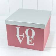 Коробки Квадратные Набор 1/3 24*24*18 &quot;Love&quot; Серебряный/Розовый 1/18 Арт: 720684/2 - Коробки Квадратные Набор 1/3 24*24*18 "Love" Серебряный/Розовый 1/18 Арт: 720684/2