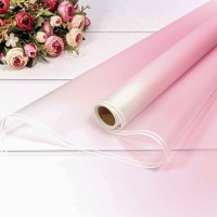 Плёнка 0,58*10м матовая с двойной белой полосой 55мкм Розовый-217 1/30 Арт: 1624/217