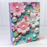 Пакет подарочный с блёстками "Цветы" (микс 262) 30*41,5*12 210г 1/20 1/80 Арт: 000262A - Пакет подарочный с блёстками "Цветы" (микс 262) 30*41,5*12 210г 1/20 1/80 Арт: 000262A