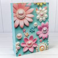 Пакет подарочный с блёстками "Цветы" (микс 262) 30*41,5*12 210г 1/20 1/80 Арт: 000262A - Пакет подарочный с блёстками "Цветы" (микс 262) 30*41,5*12 210г 1/20 1/80 Арт: 000262A