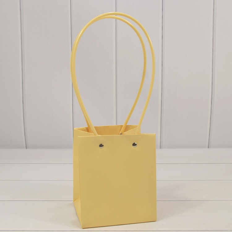 Пакет подарочный "Ваза для цветов" 13*13*15 Жёлтый 1/10 1/250 Арт: 000586G/4