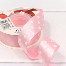 Лента Атласная Горох 2,5см*25ярд Розовый 1/5 1/300 Арт: 560-25/148