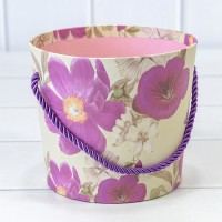 Коробка "Ваза для цветов" 15*13 с ручкой "Цветы 5" 1/10 1/120 Арт: 720745/16