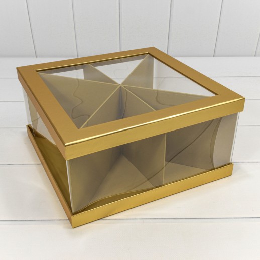 Коробка Квадратная 30*30*15 сборная Золотой 1/14 Арт: 720905/3