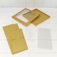 Коробка Квадратная 30*30*15 сборная Золотой 1/14 Арт: 720905/3