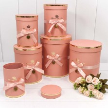 Коробки Цилиндр Набор 1/6 21*25,5 "Flowers for you" Персиковый 1/8 Арт: 720950/9