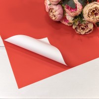 Плёнка в листах 55*55 (20 шт.) матовая двухсторонняя 65мкм Красный-2347/Белый 1/60 Арт: 1631/2347