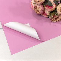 Плёнка в листах 55*55 (20 шт.) матовая двухсторонняя 65мкм Светло-пурпурный/Белый 1/60 Арт: 1631/0521
