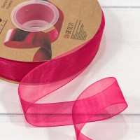 Лента Органза 2,5см*100ярд Вишнёвый 1/8 1/32 Арт: 559-25/1028