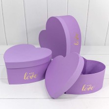 Коробки "Сердце" Набор 1/3 25*24*12 Сиреневый 1/24 Арт: 720910/4