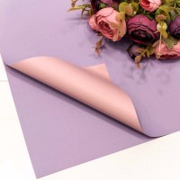 Плёнка в листах 55*55 (20 шт.) матовая двухсторонняя 65мкм Сиреневый/Персиковый 1/60 Арт: 1631/2453
