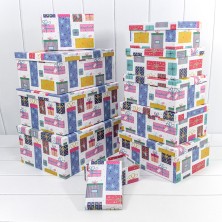 Коробки Прямоугольные Набор 1/10 34*26*15,3 "Подарки" 1/6 Арт: 721604/2231
