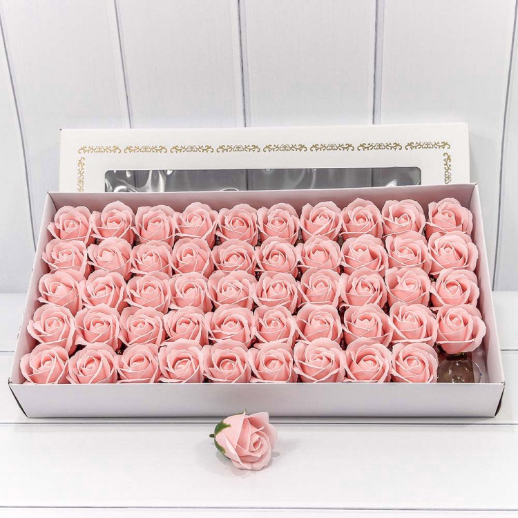 Декоративный цветок-мыло "Роза" класс А Умеренный розовый 5,5*4 50шт. 1/20 Арт: 420058/14