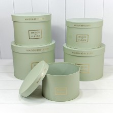 Коробки Круглые Набор 1/5 30*22,5 "Maison des Fleurs" Серо-зелёный 1/4 Арт: 7219006/4183