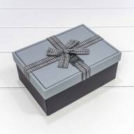Коробки Прямоугольные Набор 1/3 22,5*16*9,5 с бантом Серый/Чёрный 1/20 Арт: 7209135/2 - Коробки Прямоугольные Набор 1/3 22,5*16*9,5 с бантом Серый/Чёрный 1/20 Арт: 7209135/2