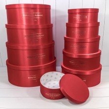 Коробки Круглые Набор 1/10 52*19,5 с атласной тканью Красный 1/1 Арт: 721622/7