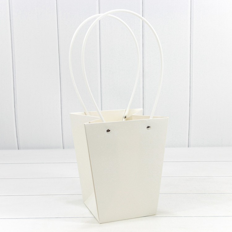 Пакет подарочный "Ваза для цветов" 20*17*12 Белый 1/10 1/120 Арт: 000170E/7