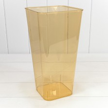 Ваза акриловая квадратная 19*19*37 700г Янтарный 1/20 Арт: 823/3