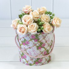 Коробка "Ваза для цветов" 15*13 с ручкой "Цветы 4" 1/10 1/120 Арт: 720745/11