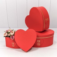 Коробки "Сердце" Набор 1/3 27*27*12 "For you" Красный 1/18 Арт: 750380/4