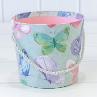 Коробка "Ваза для цветов" 15*13 с ручкой "Бабочки" 1/10 1/120 Арт: 720745/12