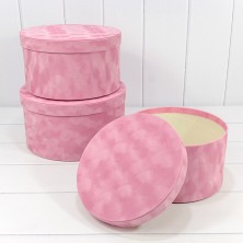 Коробки Круглые Набор 1/3 29,7*16 "Бархатный" Розовый 1/6 Арт: 720955/2