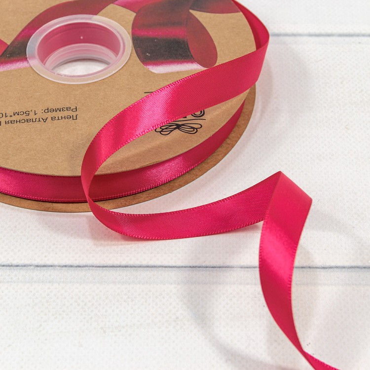 Лента Атласная Полиэстер класс А 1,5см*100ярд Тёмно-малиновый 1/13 1/52 Арт: 556-15/244