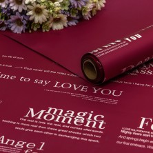 Плёнка 0,58*10м 280г матовая с печатью 60мкм Вишнёвый 1/30 Арт: 1677/221