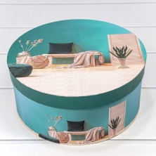 Коробки Круглые Набор 1/3 25,5*11,5 "Интерьер" Бирюзово-зелёный 1/12 Арт: 7212245/0393
