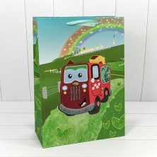 Пакет подарочный с 3D аппликацией "Машинка" (микс) 32*45*15 230г 1/20 1/120 Арт: 000302A
