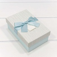 Коробка Прямоугольная 16*10*6,2 с бантом Голубой 1/4 1/128 Арт: 720690/8