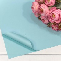 Плёнка в листах 55*55 (20 шт.) матовая "Корейская" 65мкм Голубой-635 1/60 Арт: 1698/635