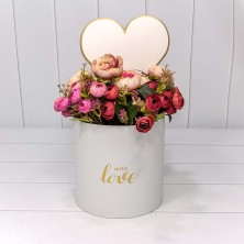 Коробки Цилиндр Набор 1/3 19*18,7 "С сердечком" Белый 1/18 Арт: 720795/2