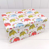 Коробки Прямоугольные Набор 1/10 34*26*15,3 "Слоники на белом фоне" 1/6 Арт: 721604/1273