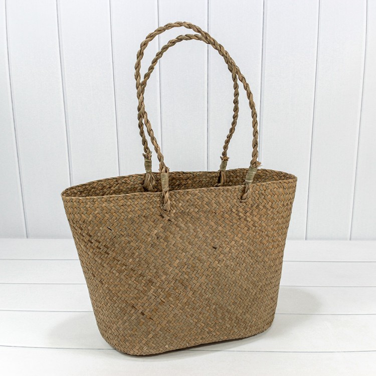 Корзина плетёная 44*32 (±5%) из камыша с ручками Натуральный 1/30 Арт: 420212/3