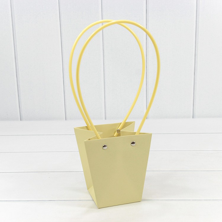 Пакет подарочный "Ваза для цветов" 12,5*12*8 Песочный 1/10 1/200 Арт: 000170H/7499