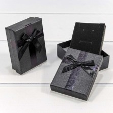 Коробка Прямоугольная 9*7*3 с бантиком Чёрный 1/24 1/480 Арт: 62579/3