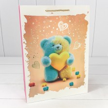 Пакет подарочный с тиснением "Мишки" (микс 314) 30*41,5*12 210г 1/20 1/80 Арт: 000314A