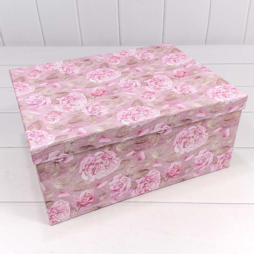 Коробки Прямоугольные Набор 1/10 34*26*15,3 "Розы на розовом фоне" 1/6 Арт: 721604/1786