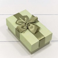 Коробка Прямоугольная 15,5*9*5,8 с двойным бантом Салатовый 1/4 1/192 Арт: 720691/11