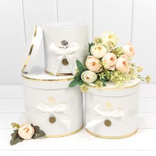 Коробки Цилиндр Набор 1/3 18*17 "Flowers for You" Белый 1/12 Арт: 720112/170