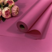 Плёнка 58см 800г матовая "Корейская" 65мкм Малиново-розовый-2450 1/12 Арт: 1838/2450