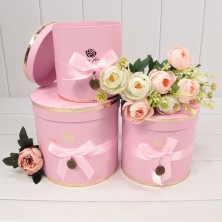 Коробки Цилиндр Набор 1/3 18*17 "Flowers for You" Розовый 1/12 Арт: 720112/171